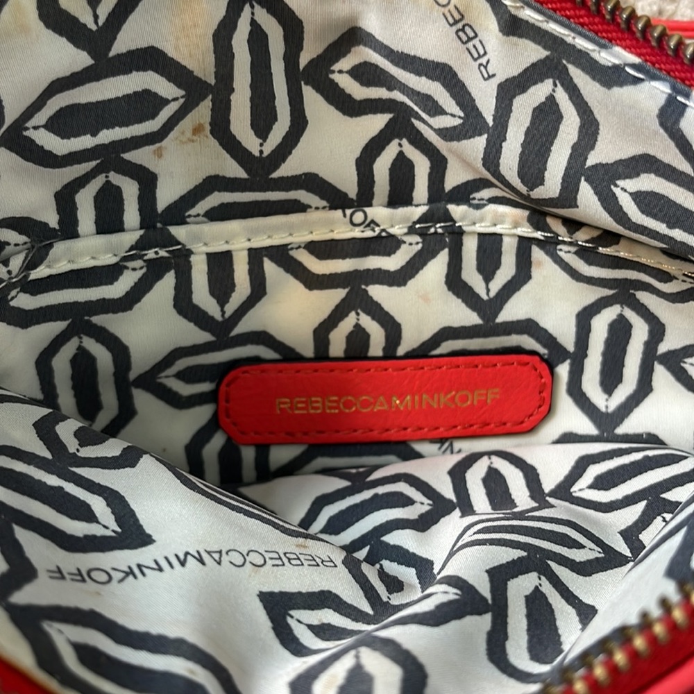 REBECCA MINKOFF CORAL LEATHER TRIPLE ZIPPER CROSSBODY SHOULDER BAG - Picture 8 of 12